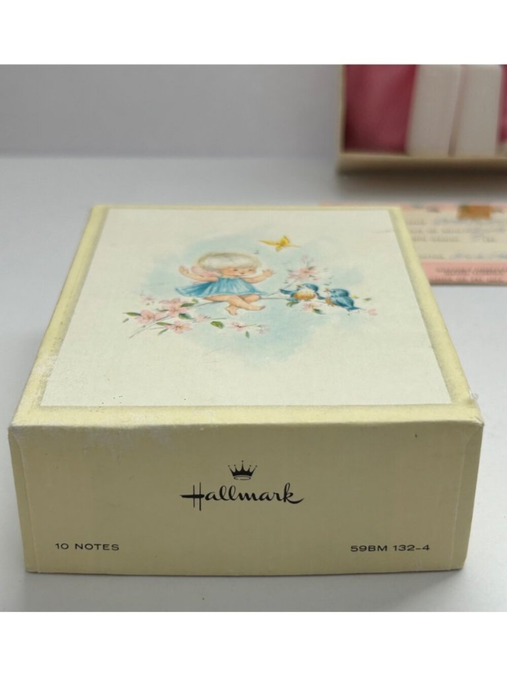 Vintage Blue Box Twin Baby Dolls Set Bottles Pink Blankets Corsage & Birth Card - Picture 7 of 10